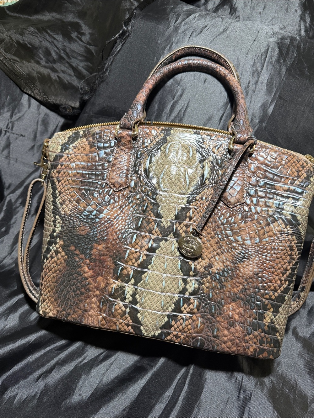 Brahmin Duxbury Satchel Diamondback ombré All Over w/Dust bag & Registration Car